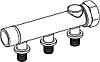 Коллектор с выводами под запрессовку 3/4'' х 16, 3 контура, бронза, фото 3
