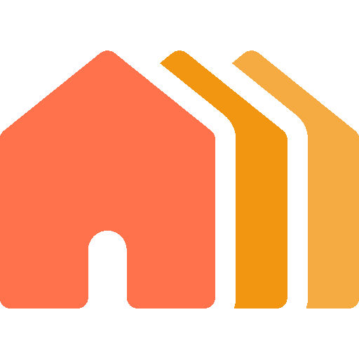 Иконка графического изображения жилищного сектора в оранжевых тонах