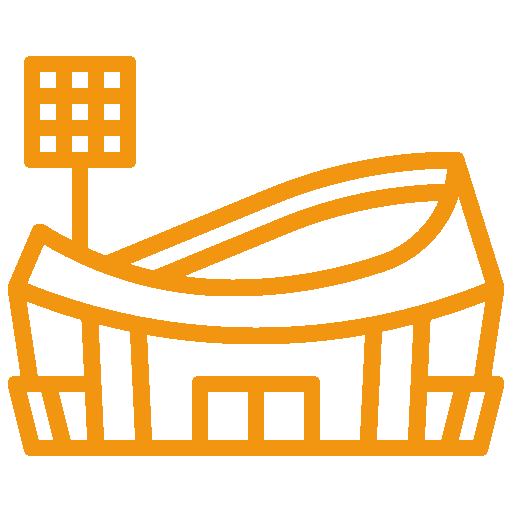 Иконка графического изображения стадиона в оранжевых тонах