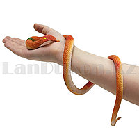 Резиновая змея игрушка антистресс оранжевая