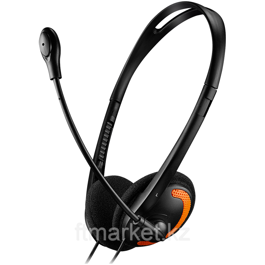 CANYON PC headset HS-01 PC Mic Flat 1.8m Black Orange, фото 1