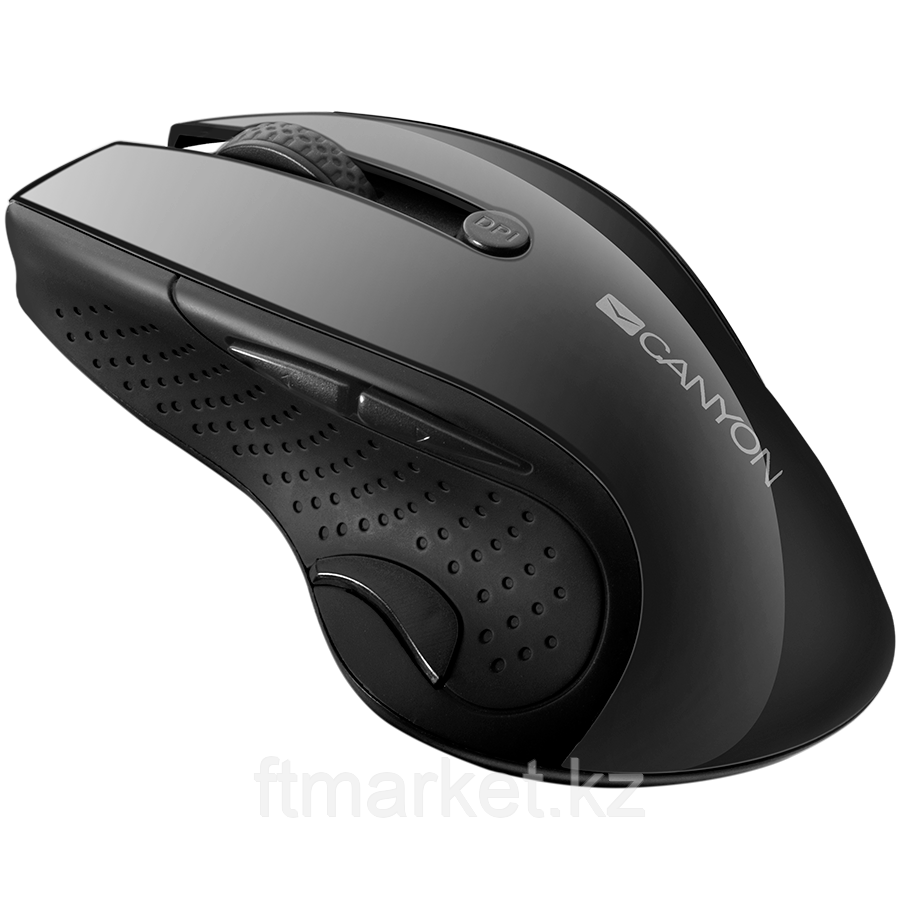 CANYON MW-01, 2.4GHz wireless mouse with 6 buttons, optical tracking - blue LED, DPI 1000/1200/1600, Black - фото 2 - id-p106722429