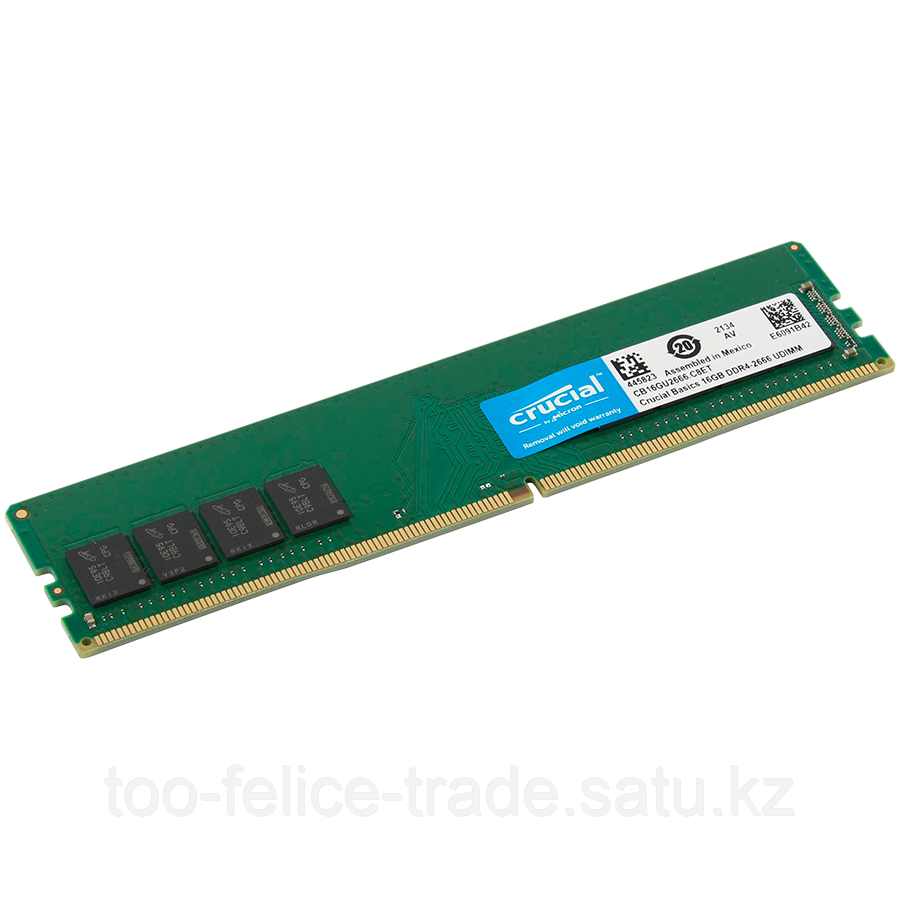 CRUCIAL Basics 16GB DDR4-2666 UDIMM CL19 (8Gbit/16Gbit)
