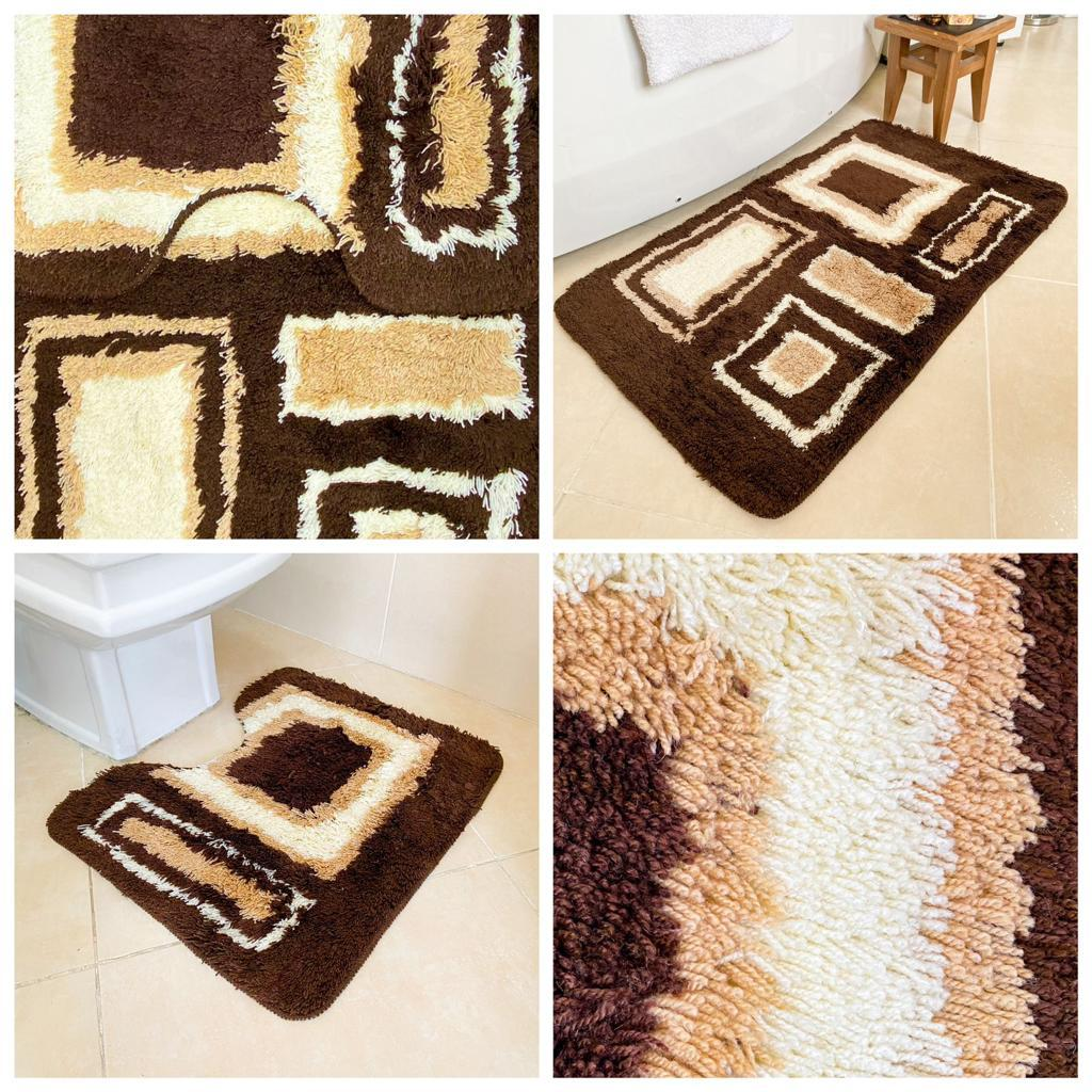 Коврики для ванной и туалета, полиакриловые с ворсом 30 мм (2 шт.: 60х100 мм, 60х50 мм)