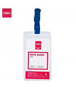 Бейдж DELI вертикальный 62x109 мм (54x90 мм)