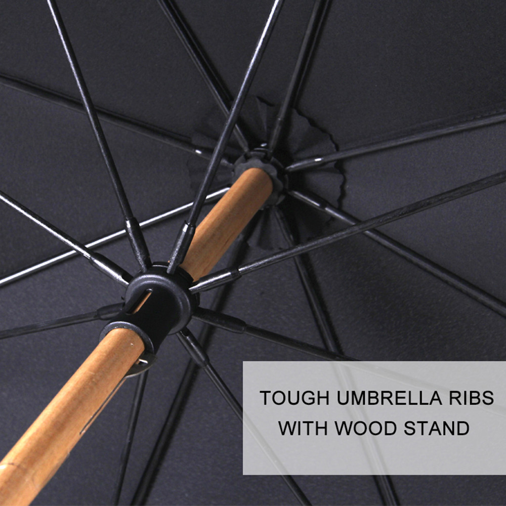 Зонтик Parachase 7160 c бамбуковой ручкой (серый) - фото 3 - id-p107644518
