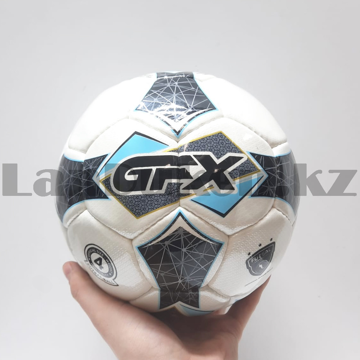 Футбольный мяч футзальный размер 4 c сумкой голубой - фото 3 - id-p107644295