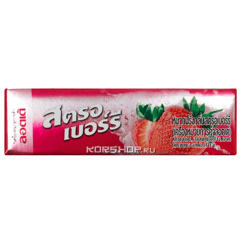 Жевательная резинка Lotte Strawberry (пластинки) 13.5 гр  (20 шт в упаковке) / Тайланд