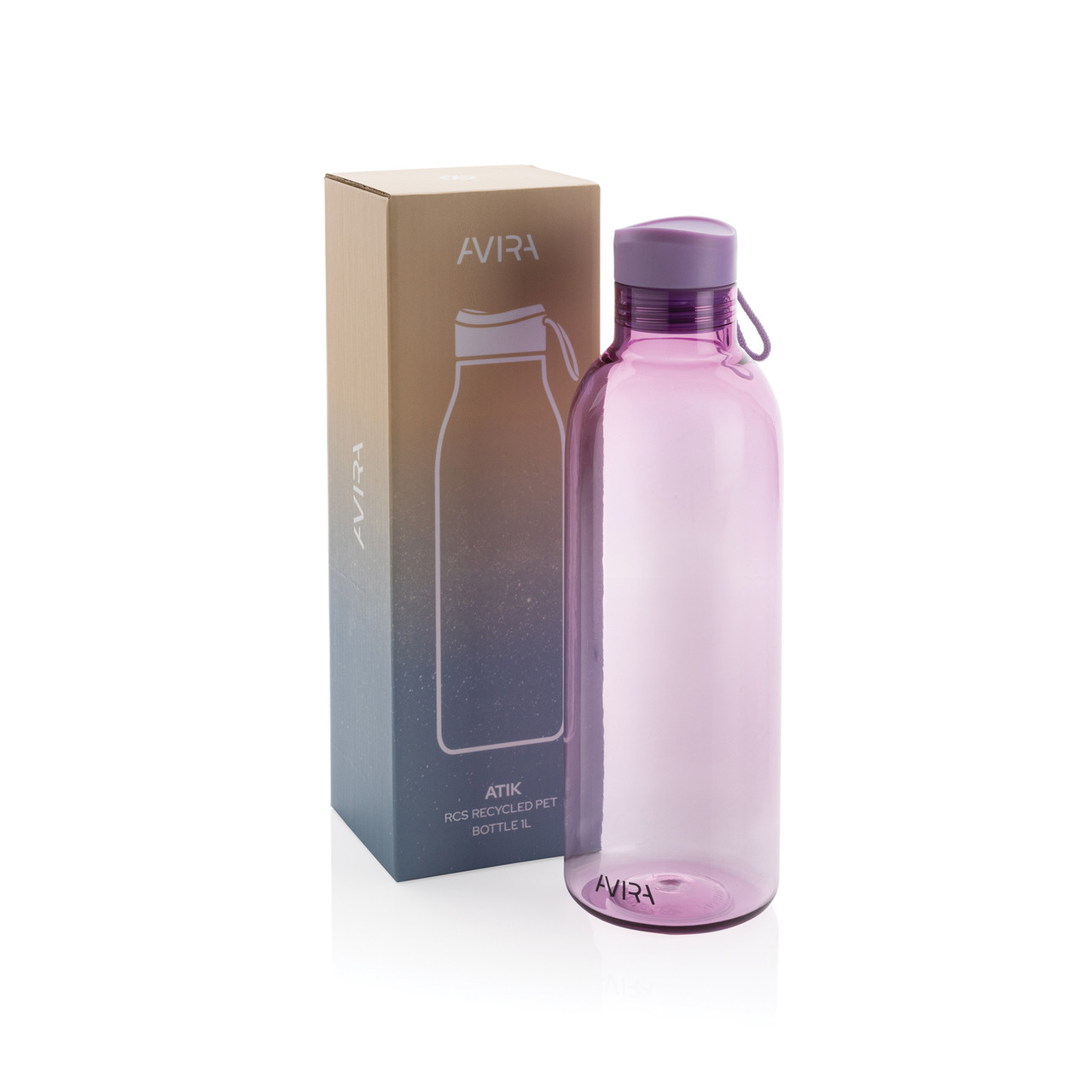 Бутылка для воды Avira Atik из rPET RCS, 1 л, фиолетовый; , , высота 26,6 см., диаметр 8,3 см., P438.049 - фото 9 - id-p107646719
