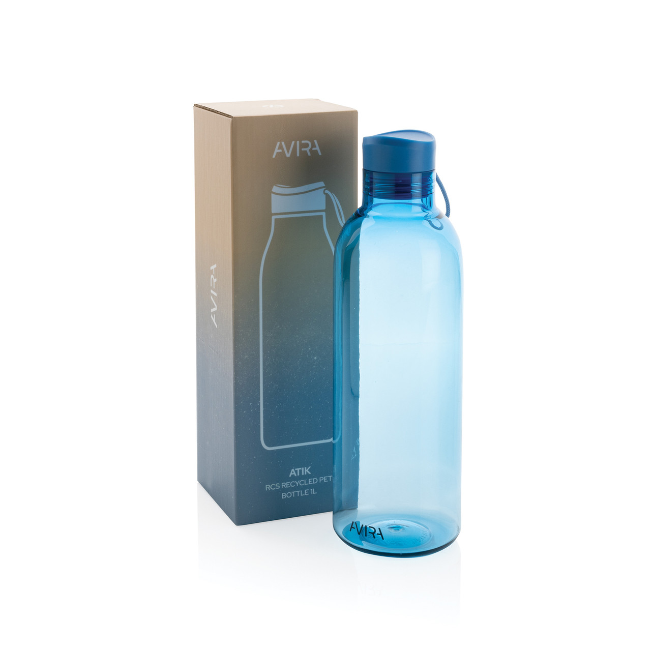 Бутылка для воды Avira Atik из rPET RCS, 1 л, синий; , , высота 26,6 см., диаметр 8,3 см., P438.045 - фото 9 - id-p107646721