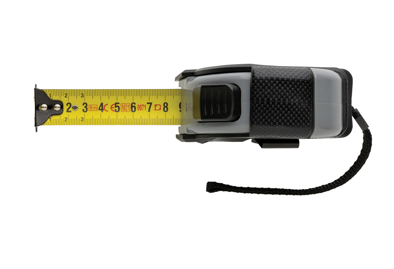 Рулетка Auto Stop из переработанного пластика RCS, 8м/25 мм, черный; , Длина 10 см., ширина 8,7 см., высота - фото 4 - id-p107646743