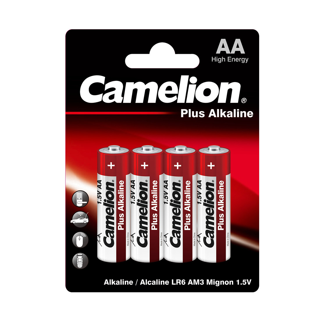 CAMELION LR6-BP4 Батарейка Plus Alkaline, AA, 1.5V, 2700 mAh, 4 шт. в блистере