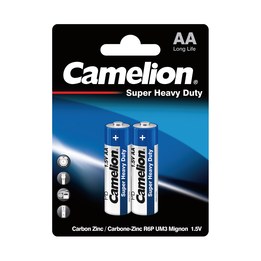 CAMELION R6P-BP2B Батарейка Super Heavy Duty, AA, 1.5V, 1050 mAh, 2 шт., в блистере