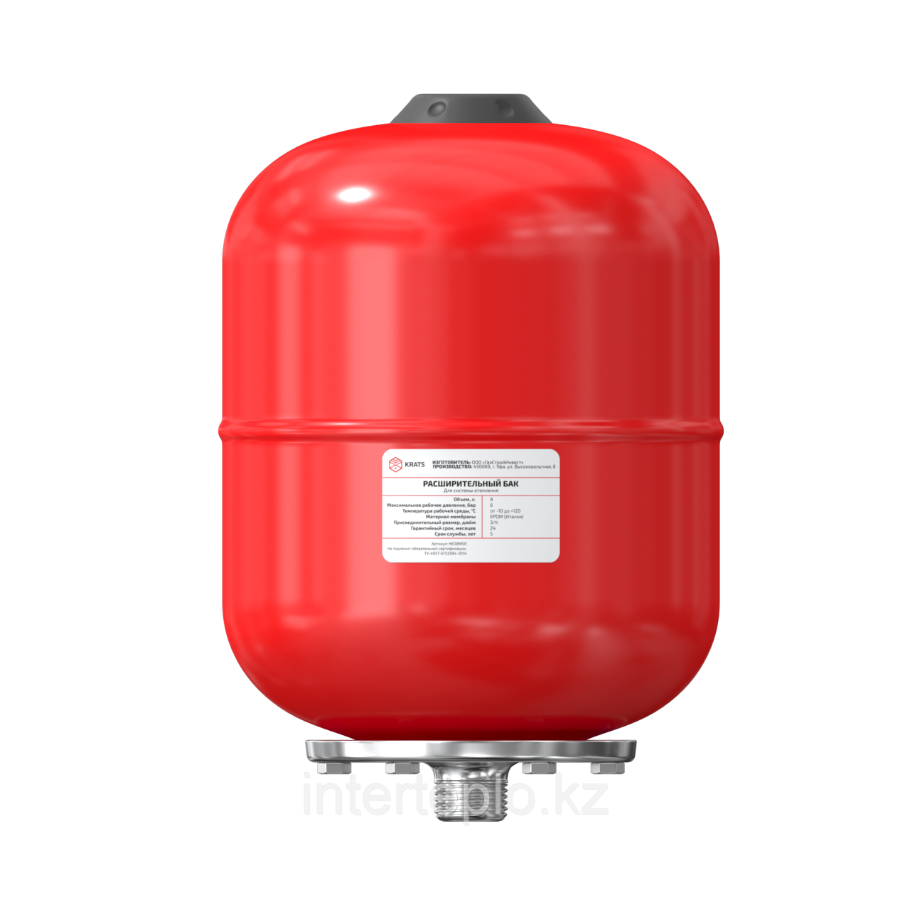 Бак расширительный KRATS 35л красный без ножек
