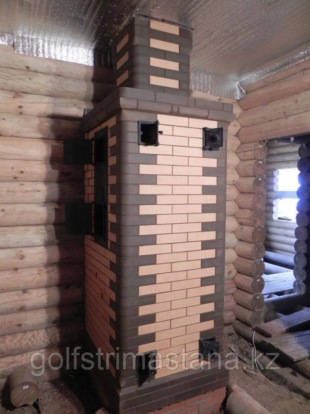печь для бани на газу под кирпич
