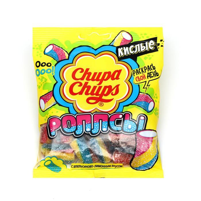 Мармелад жевательный Chupa-Chups "РОЛЛСЫ", мини, КИСЛЫЕ  150 г (12 шт в упаковке)