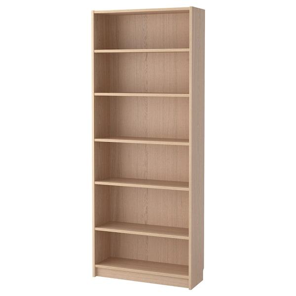 Стеллаж БИЛЛИ, дубовый шпон, беленый, 80x28x202 см, фото 1