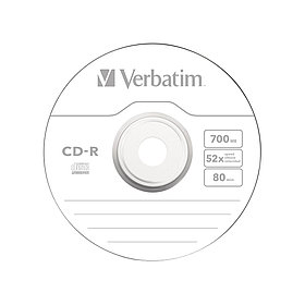 Диск CD-R Verbatim (43351) 700MB 50штук Незаписанный
