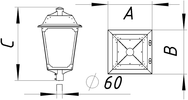 Светильник CLASSIC LED 35W OPL 827 RAL9005 - фото 3 - id-p107668525