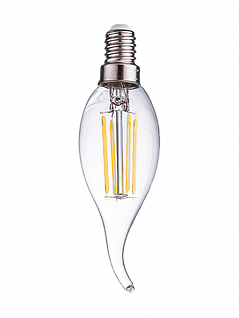 Лампа светодиодная нитевидная прозрачная свеча на ветру СW35 11Вт 2700К Е14 Фарлайт