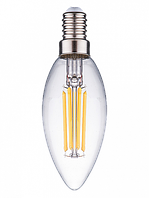 Лампа светодиодная нитевидная прозрачная свеча С35 11Вт 6500К Е14 Фарлайт