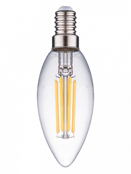 Лампа светодиодная нитевидная прозрачная свеча С35 11Вт 4000К Е14 Фарлайт