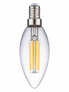 Лампа светодиодная нитевидная прозрачная свеча С35 7Вт 4000К Е14 Фарлайт