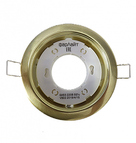 Светильник встраиваемый GX53 220В 50 Гц  матовое золото (с термокольцом, инд. пак)