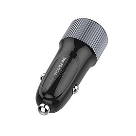 Автомобильное зарядное устройство LDNIO C510Q 2*USB（A,C) Type-C Чёрный