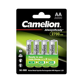 Аккумулятор CAMELION AlwaysReady Ni-MH Rechargeable NH-AA2700ARBP4 4 шт. в блистере