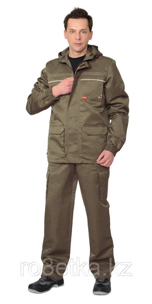 Костюм "Геолог" летний: куртка, брюки (тк.CROWN-230 ) хаки Камуфляжная одежда для охоты и рыбалки - фото 1 - id-p107676311