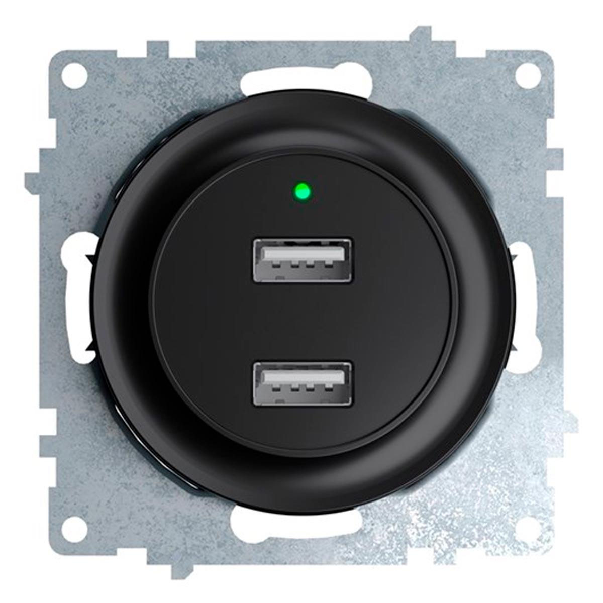 Заказать Розетка USB двойная, с подсветкой, цвет черный в интернет ...