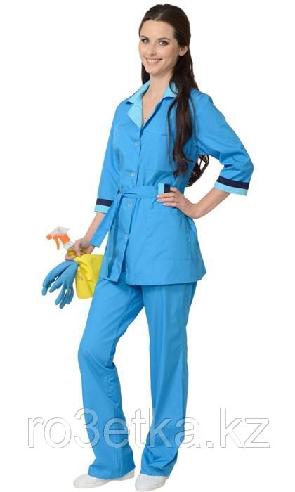 Костюм "ФЛОРА" женский: куртка, брюки тёмно-голубой