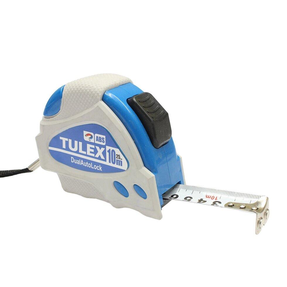 Рулетка"TULEX"7001110 DualAutoLock обрезиненный корпус, двойная автофиксация, магнитный зацеп,10м*25мм