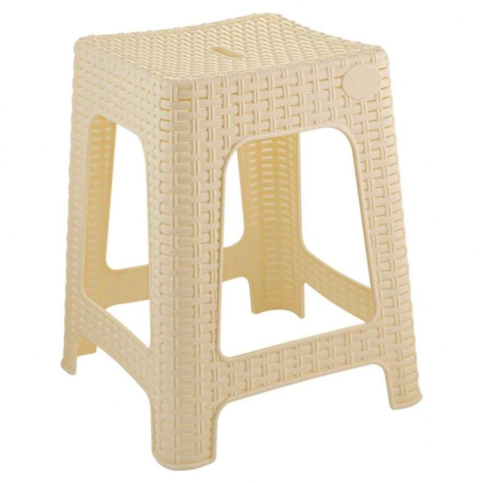 Табурет Пластик Репаблик Rattan 363х363х448мм Сливочный ING6181БШК