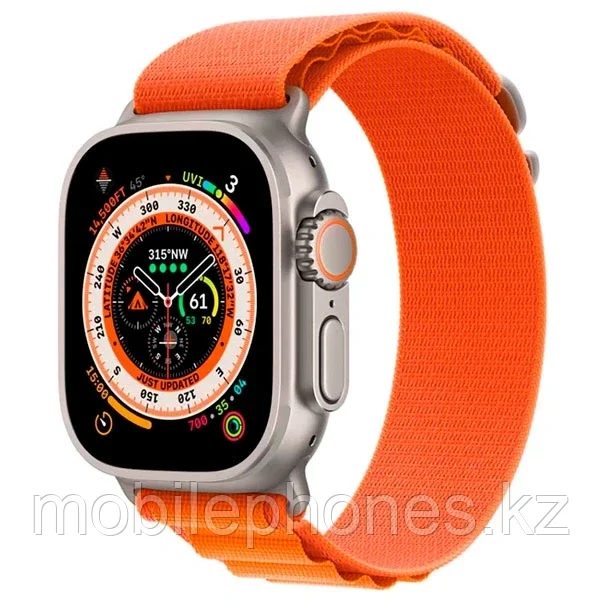 Смарт-часы Apple Watch Ultra GPS + Cellular 49mm Titanium Case with Orange Alpine Loop -Large - фото 2 - id-p107709580