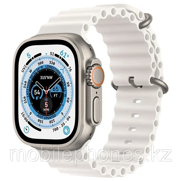 Смарт-часы Apple Watch Ultra GPS + Cellular 49mm Titanium Case with White Ocean Band - фото 2 - id-p107709651