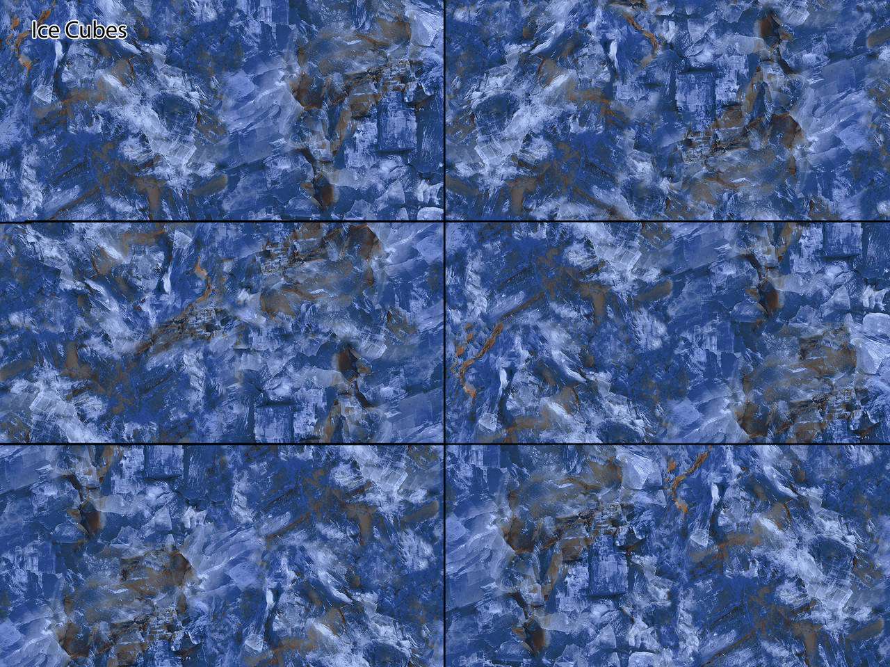 Керамогранит LV GRANITO - ICE CUBES BLUE (глянец), 600x1200 мм