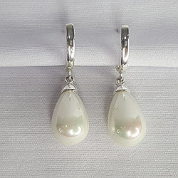 Серьги из серебра имитация жемчуга Красная Пресня 3366752б