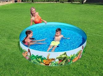 Детский бассейн с жёсткой стенкой Dinosaurous 183 х 38 см, BESTWAY, 55022