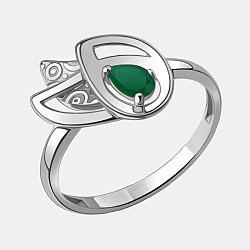 Кольца из серебра агат зеленый Aquamarine 6975509.5