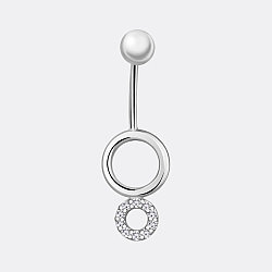 Пирсинг из серебра  Aquamarine 75578А.5 серебро с родием