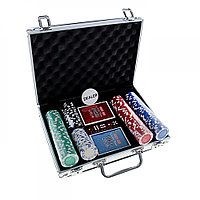 Набор для покера Poker set: карты 2 колоды, фишки 200 шт, 5 кубиков