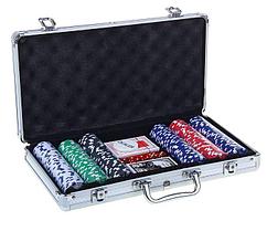 Набор для покера Poker set: 2 колоды карт по 54 шт., 300 фишек, 5 кубиков