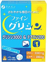 Глицин и теанин Fine Japan порошок в стик-пакетах, от нервного напряжения, при бессонице.