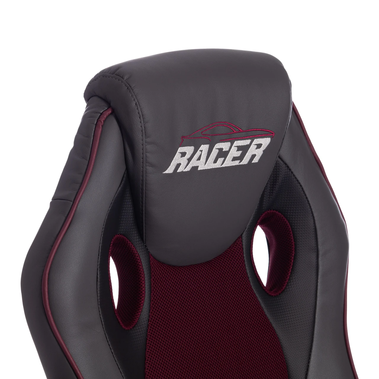Кресло RACER GT new кож/зам/ткань, металлик/бордо, 36/13 - фото 9 - id-p107733454