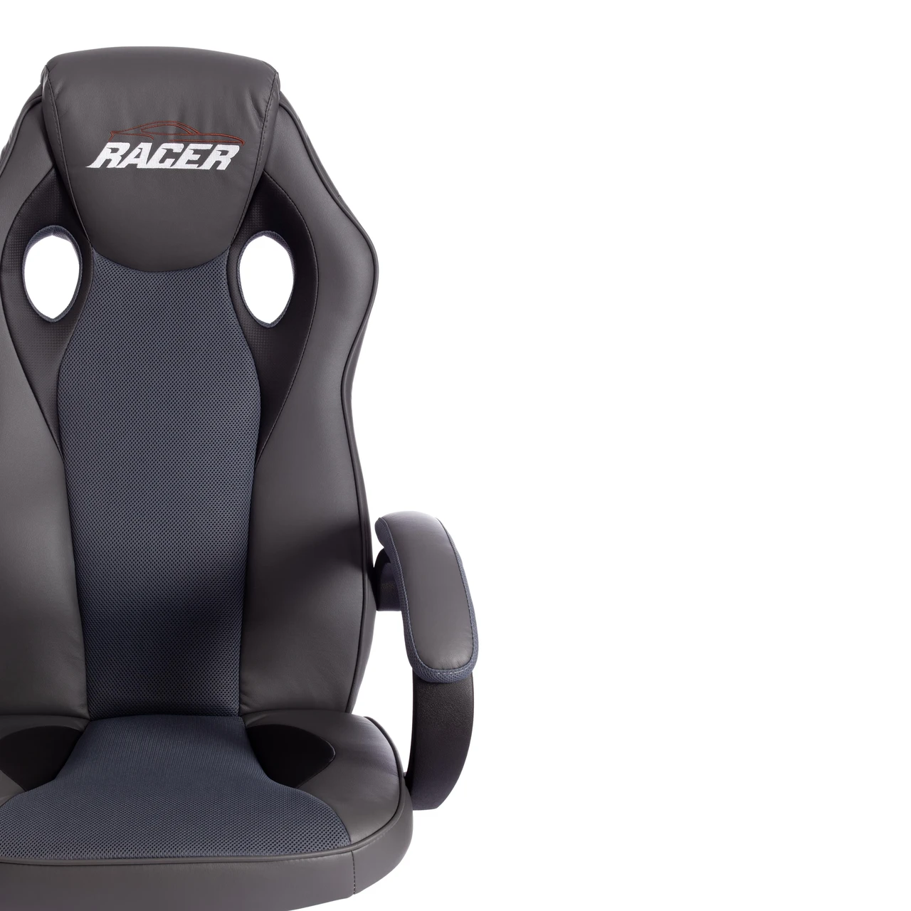 Кресло RACER GT new кож/зам/ткань, металлик/серый, 36/12 - фото 6 - id-p107733455