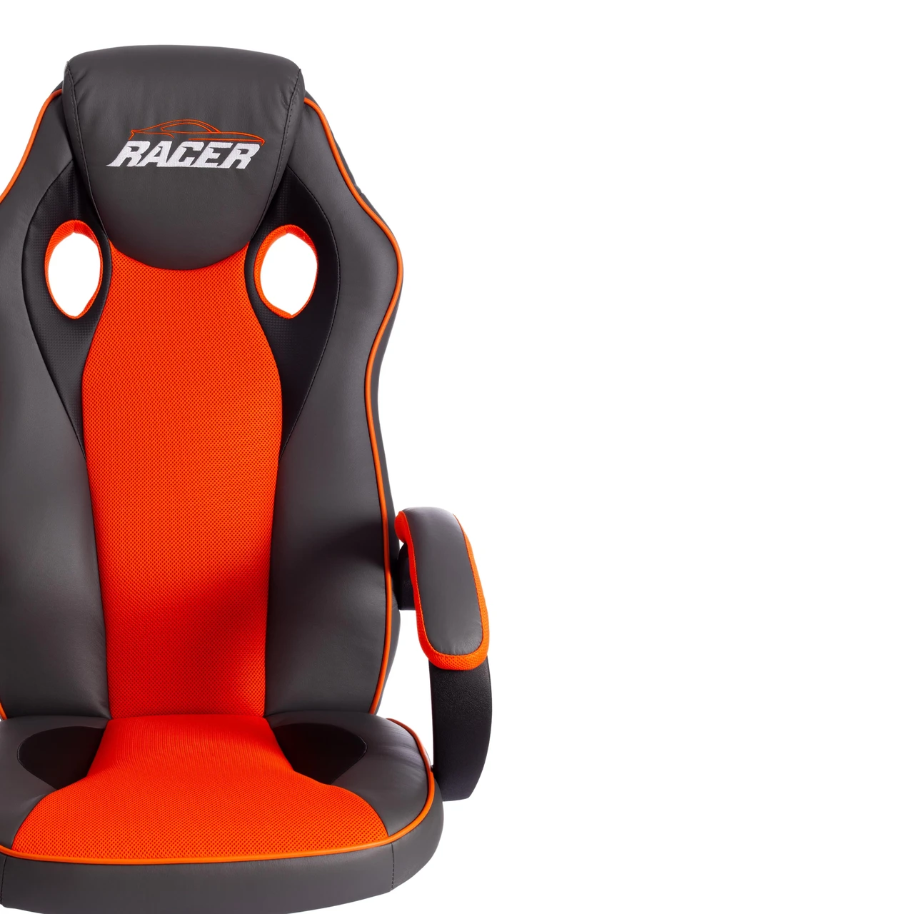 Кресло RACER GT new кож/зам/ткань, металлик/оранжевый, 36/07 - фото 7 - id-p107733457