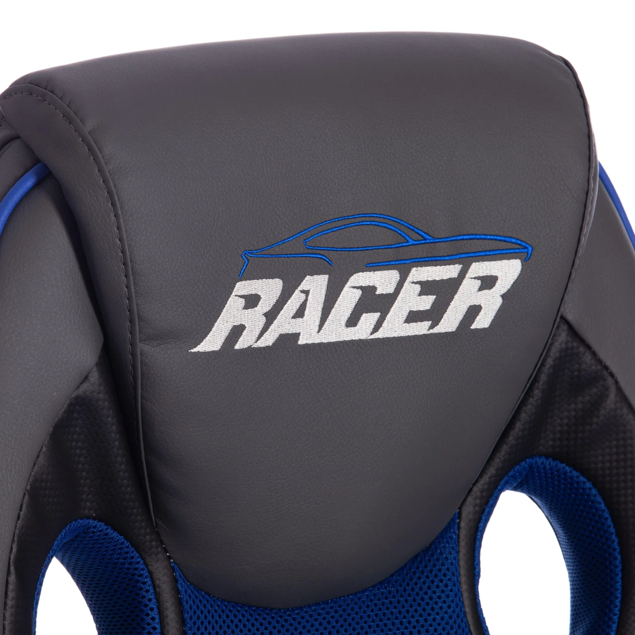 Кресло RACER GT new кож/зам/ткань, металлик/синий, 36/10 - фото 7 - id-p107733458