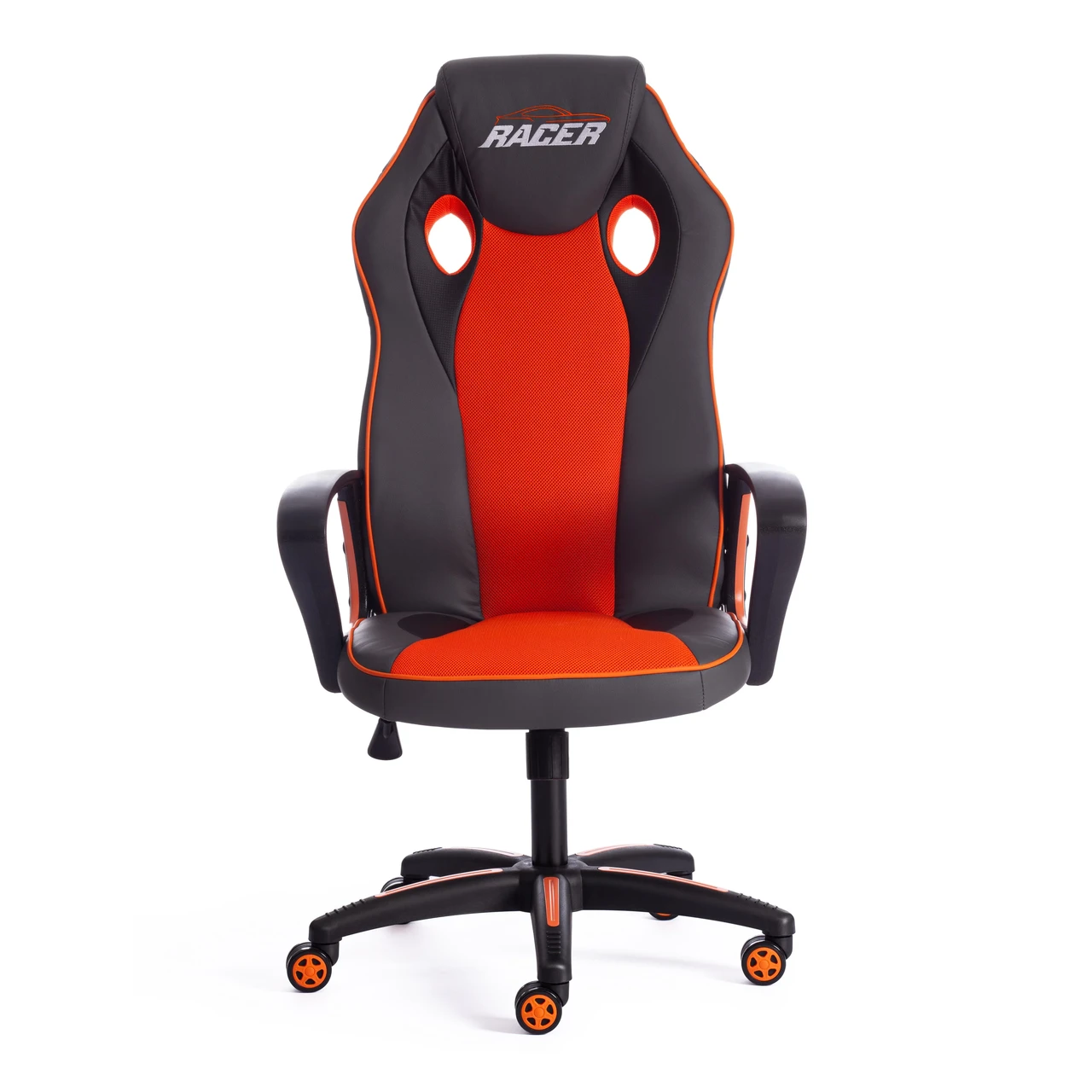 Кресло RACER кож/зам/ткань, металлик/оранжевый, 36/07 - фото 5 - id-p107733470